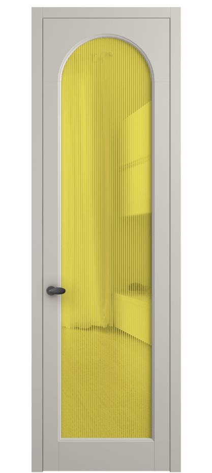 Межкомнатная дверь Палаццо 6804 Матовый облачно-серый Рифлёное желтое стекло "Дюна", триплекс Цена 5500 Br | Volhovec