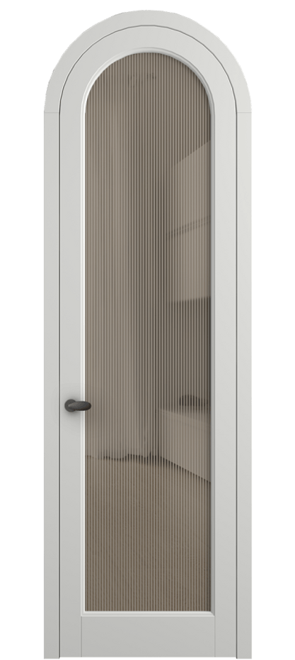 Межкомнатная дверь Palazzo 6814 Матовый светло-серый Рифлёное бронзовое стекло "Дюна", триплекс Цена 7000 Br | Volhovec