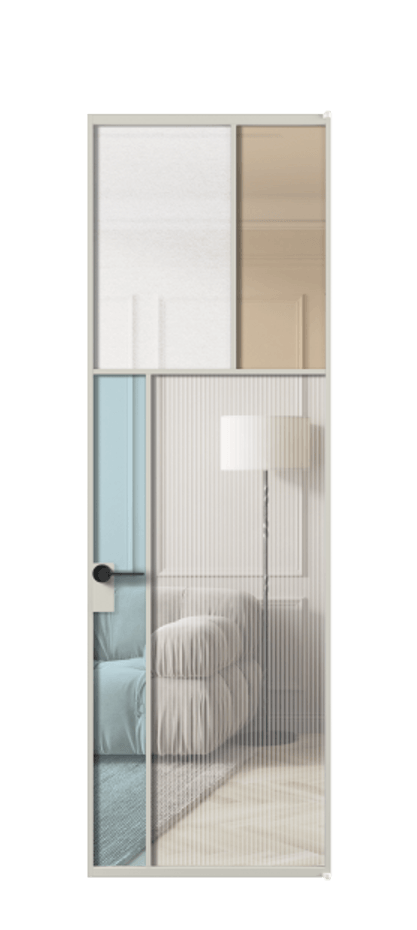 Межкомнатная дверь Mosaic АЛПЛ041.22 Алюминий тёплый серый Комбинация стекол Группы 1 и Группы 3 Цена 8880 Br | Volhovec