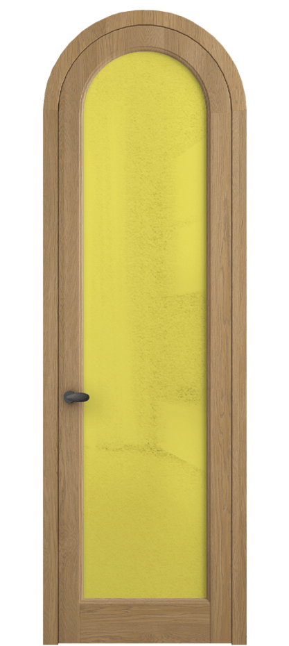 Межкомнатная дверь Palazzo 6814 Дуб пшеничный матовый Фактурное жёлтое стекло "Лёд", триплекс, 8 мм Цена 10700.3044 Br | Volhovec