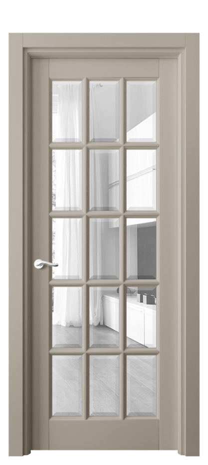 Дверь межкомнатная Lignum 0708 Бук бисквитный Прозрачное стекло с фацетом Гладкий наличник ББСК Цена 6560 Br Наличники уже входят в базовый комплект. Фабрика дверей Волховец 8 (800) 551 43 19 Межкомнатная дверь Lignum 0708 Бук бисквитный Прозрачное стекло с фацетом Цена 6560 Br | Volhovec