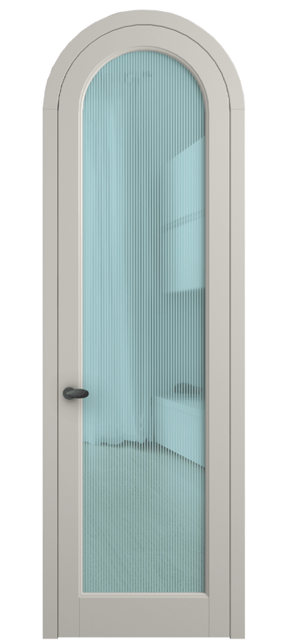 Межкомнатная дверь Palazzo 6814 Матовый облачно-серый Рифлёное голубое стекло "Дюна", триплекс, 8 мм Цена 6600 Br | Volhovec