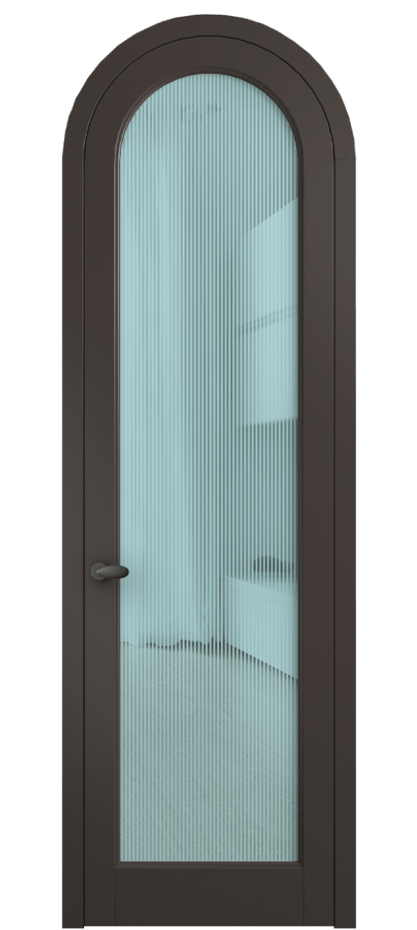 Межкомнатная дверь Palazzo 6814 Матовый антрацит Рифлёное голубое стекло "Дюна", триплекс, 8 мм Цена 6600 Br | Volhovec