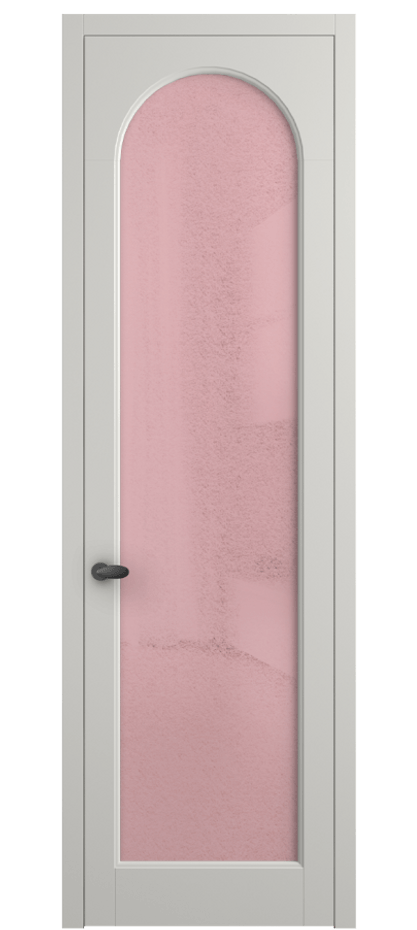 Межкомнатная дверь Палаццо 6804 Матовый серый Фактурное розовое стекло "Лёд", триплекс Цена 5500 Br | Volhovec