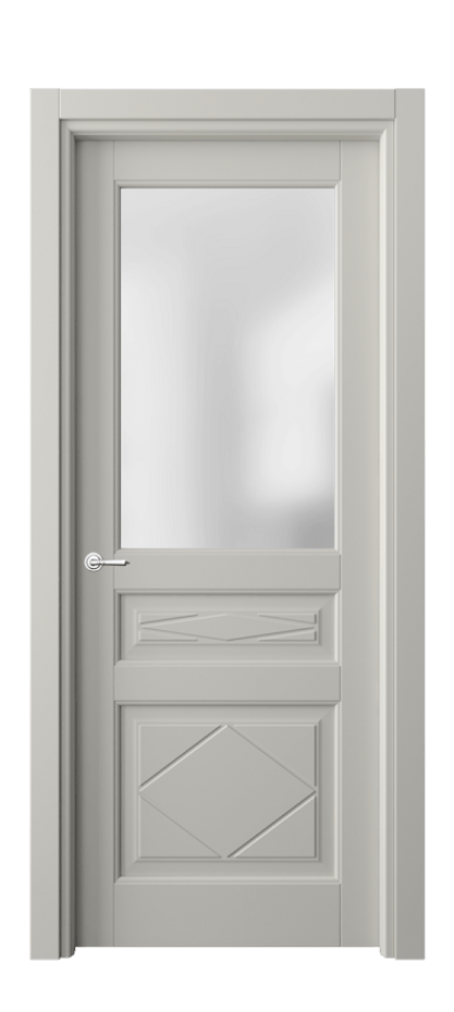 Межкомнатная дверь Toscana Rombo 6344 Бук тёплый серый Сатинированное стекло Цена 4081 Br | Volhovec