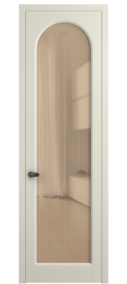 Межкомнатная дверь Палаццо 6804 Матовый молочно-белый Рифлёное оранжевое стекло "Мору", триплекс Цена 5600 Br | Volhovec