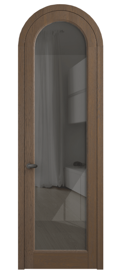 Межкомнатная дверь Palazzo 6814 Дуб туманный матовый Рефлективное серое стекло "Stopsol", калёное Цена 11500 Br | Volhovec