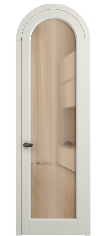 Межкомнатная дверь Palazzo 6814 Матовый жемчужный Рифлёное оранжевое стекло "Дюна", триплекс Цена 7000 Br | Volhovec