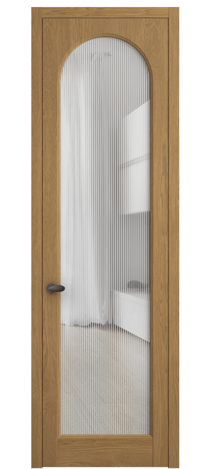 Межкомнатная дверь Палаццо 6804 Дуб солнечный матовый Рифлёное стекло "Дюна", триплекс Цена 8200 Br | Volhovec