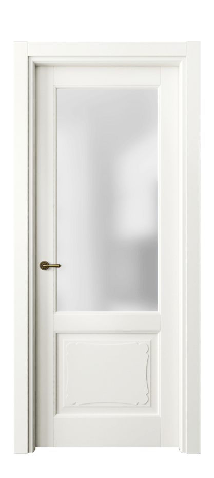 Межкомнатная дверь Тоскана Элегантэ 6322 Матовый жемчужный Сатинированное стекло Цена 5080 Br | Volhovec