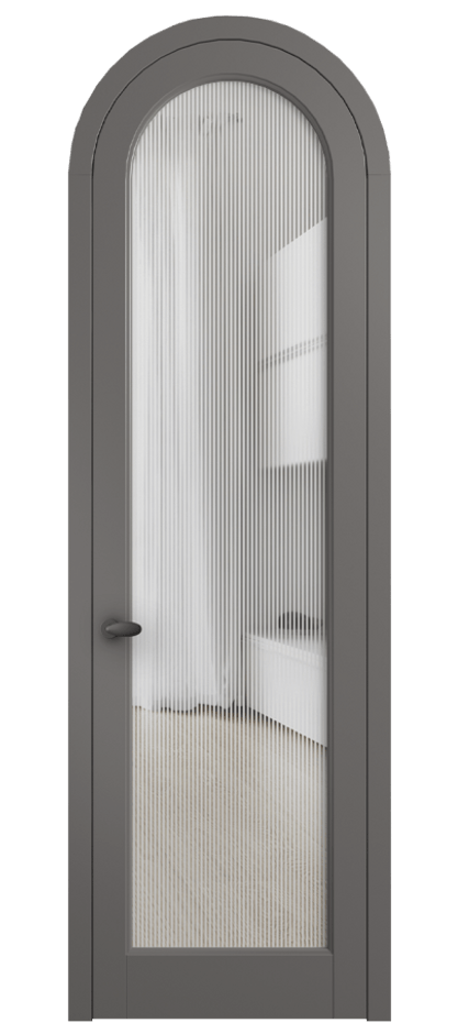 Межкомнатная дверь Palazzo 6814 Матовый классический серый Рифлёное стекло "Дюна", триплекс, 8 мм Цена 6600 Br | Volhovec