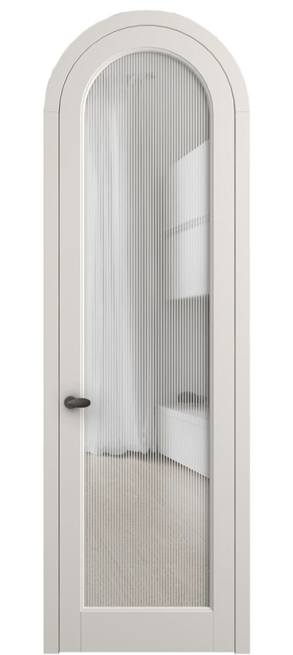 Межкомнатная дверь Палаццо 6814 Матовый пудровый белый Рифлёное стекло "Дюна", триплекс Цена 7000 Br | Volhovec