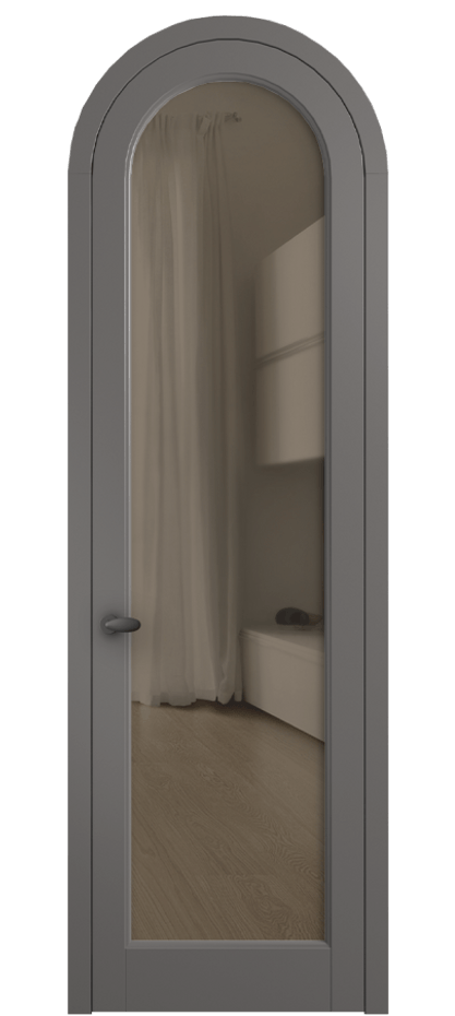 Межкомнатная дверь Палаццо 6814 Матовый классический серый Прозрачное бронзовое стекло, триплекс Цена 6700 Br | Volhovec