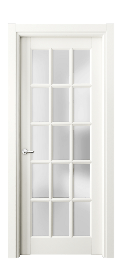 Межкомнатная дверь Тоскана Грильято 6311 Матовый жемчужный Сатинированное стекло Цена 5980 Br | Volhovec