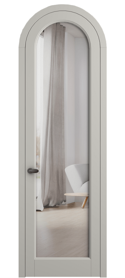 Межкомнатная дверь Палаццо 6814 Матовый тёплый серый Двустороннее зеркало, триплекс Цена 6800 Br | Volhovec