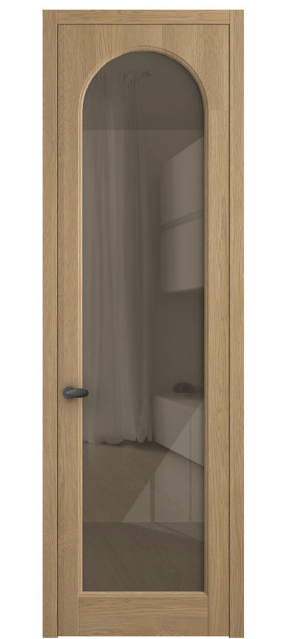 Межкомнатная дверь Palazzo 6804 Дуб соломенный матовый Рефлективное бронзовое стекло "Stopsol", калёное Цена 8400 Br | Volhovec