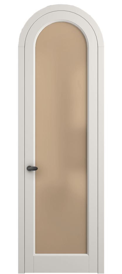 Межкомнатная дверь Палаццо 6814 Матовый пудровый белый Сатинированное оранжевое стекло, триплекс Цена 6700 Br | Volhovec