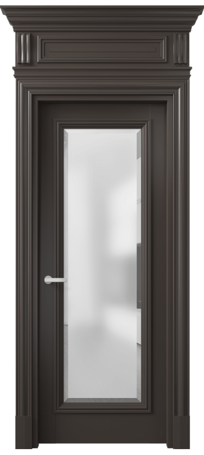 Межкомнатная дверь Antique 7300 Бук антрацит Сатинированное стекло с фацетом, 6 мм Цена 6640 Br | Volhovec