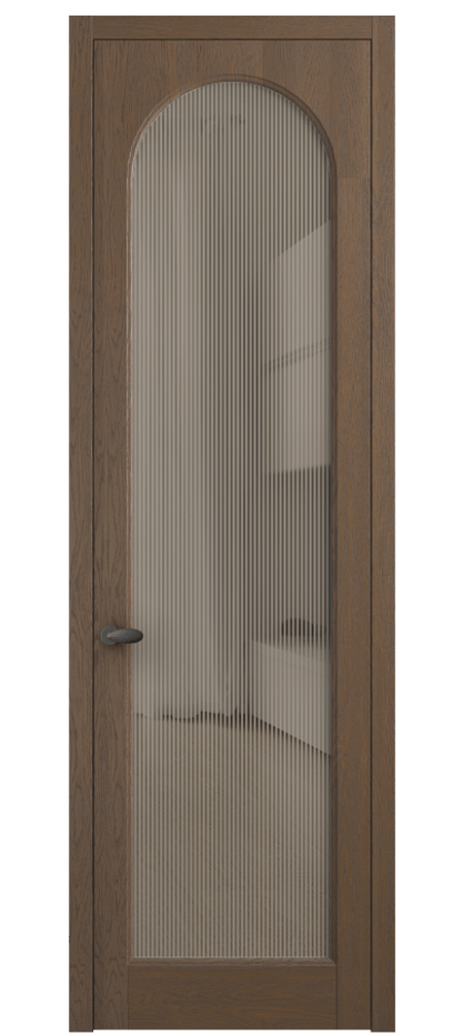 Межкомнатная дверь Palazzo 6804 Дуб туманный матовый Рифлёное бронзовое стекло "Дюна", триплекс Цена 8200 Br | Volhovec