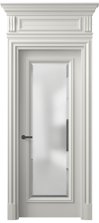 Межкомнатная дверь Антик 7300 Матовый серый Сатинированное стекло с фацетом Цена 8950 Br | Volhovec