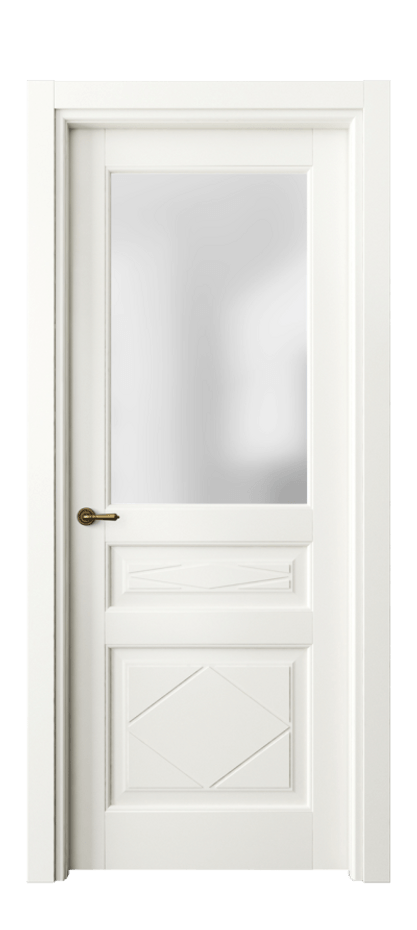 Межкомнатная дверь Тоскана Ромбо 6344 Матовый жемчужный Сатинированное стекло Цена 5290 Br | Volhovec