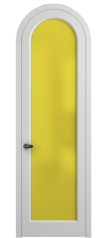 Межкомнатная дверь Palazzo 6814 Матовый белоснежный Сатинированное жёлтое стекло, триплекс Цена 6700 Br | Volhovec