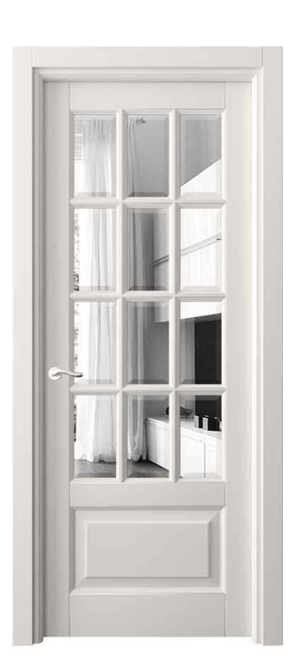 Межкомнатная дверь Lignum 0728 Бук пудровый белый Двустороннее зеркало с фацетом, триплекс, 8 мм Цена 5040 Br | Volhovec