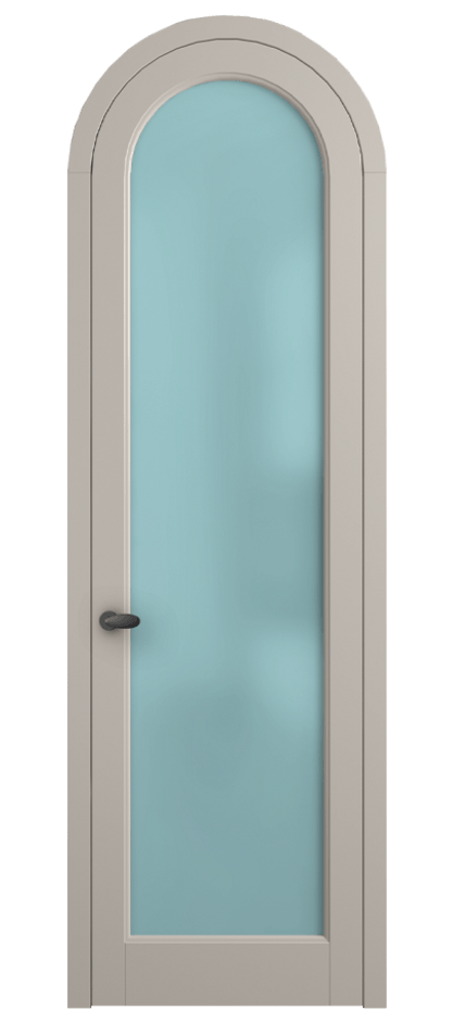 Межкомнатная дверь Palazzo 6814 Матовый светло-бежевый Сатинированное голубое стекло, триплекс Цена 6700 Br | Volhovec