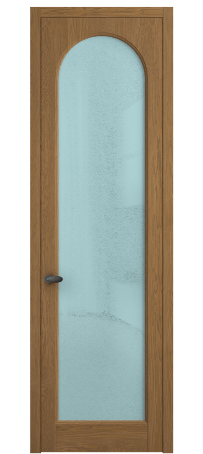 Межкомнатная дверь Палаццо 6804 Дуб пряный матовый Фактурное голубое стекло "Лёд", триплекс Цена 8200 Br | Volhovec