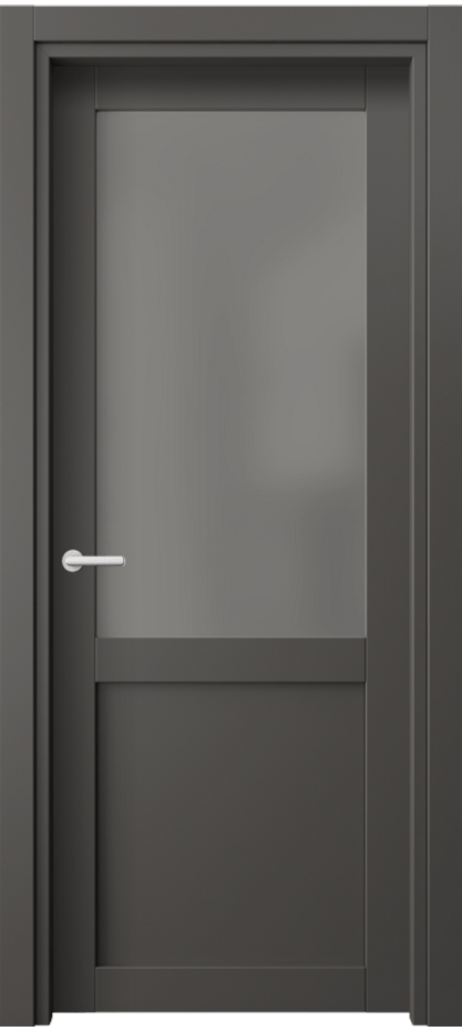 Межкомнатная дверь Нео 2122 ПЭТ графитовый Сатинированное серое стекло, триплекс Цена 610 Br | Volhovec