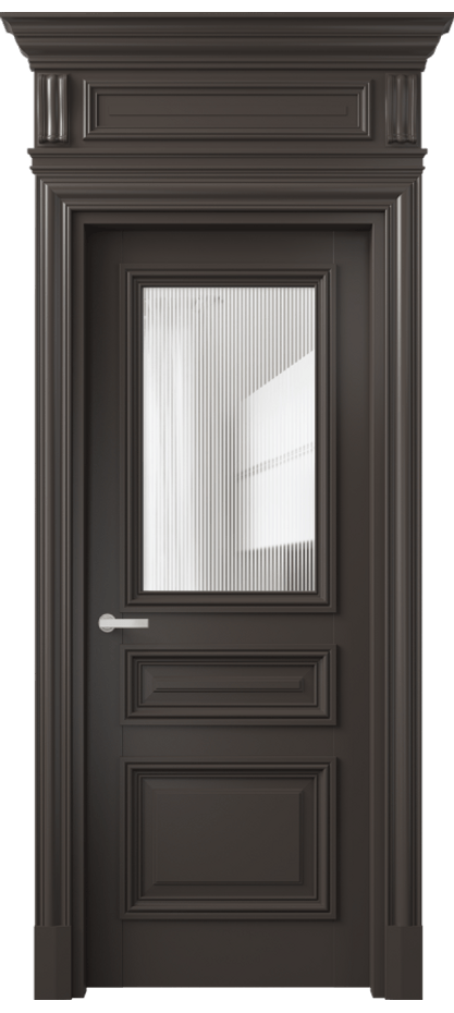 Межкомнатная дверь Антик 7304 Матовый антрацит Рифлёное стекло "Дюна", триплекс Цена 9020 Br | Volhovec