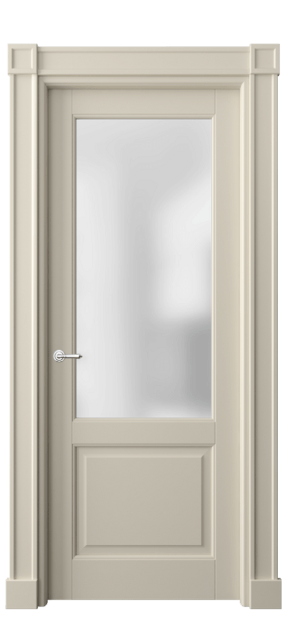 Межкомнатная дверь Тоскана Плано 6302 Матовый бежево-серый Сатинированное стекло Цена 6820 Br | Volhovec