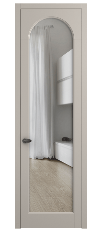 Межкомнатная дверь Palazzo 6804 Матовый светло-бежевый Прозрачное стекло Цена 5200 Br | Volhovec