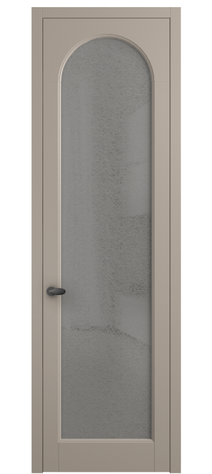 Межкомнатная дверь Palazzo 6804 Матовый бисквитный Фактурное серое стекло "Лёд", триплекс Цена 5500 Br | Volhovec