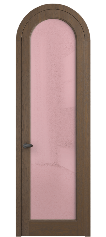 Межкомнатная дверь Palazzo 6814 Дуб туманный матовый Фактурное розовое стекло "Лёд", триплекс, 8 мм Цена 10700.3044 Br | Volhovec