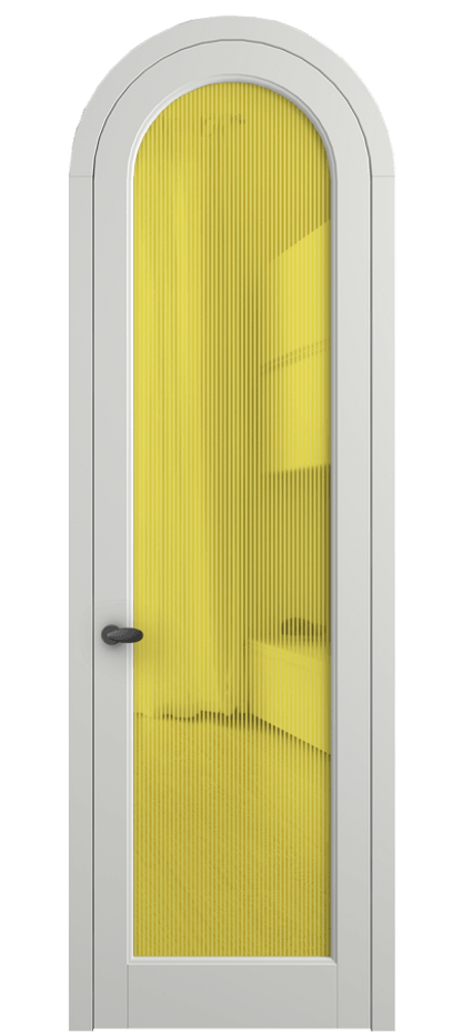 Межкомнатная дверь Palazzo 6814 Матовый светло-серый Рифлёное желтое стекло "Дюна", триплекс Цена 7000 Br | Volhovec