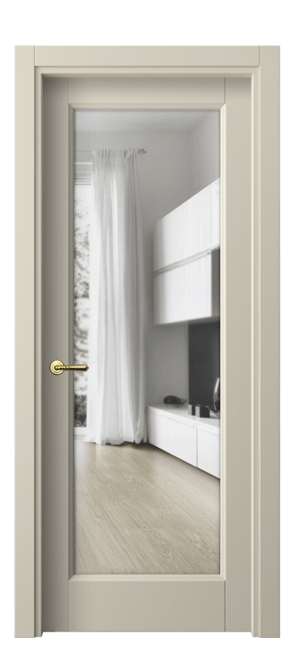 Межкомнатная дверь Galant// 1402 Матовый бежево-серый Прозрачное стекло Цена 2800 Br | Volhovec