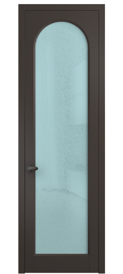 Межкомнатная дверь Палаццо 6804 Матовый антрацит Фактурное голубое стекло "Лёд", триплекс Цена 5500 Br | Volhovec