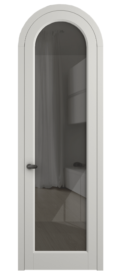 Межкомнатная дверь Palazzo 6814 Матовый серый Рефлективное серое стекло "Stopsol", калёное Цена 7100 Br | Volhovec