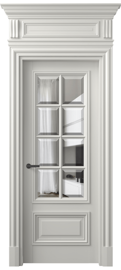 Межкомнатная дверь Антик 7316 Матовый серый Прозрачное стекло с фацетом Цена 9720 Br | Volhovec