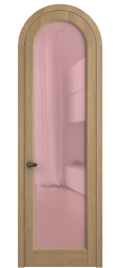 Межкомнатная дверь Palazzo 6814 Дуб соломенный матовый Рифлёное розовое стекло "Дюна", триплекс Цена 11400 Br | Volhovec