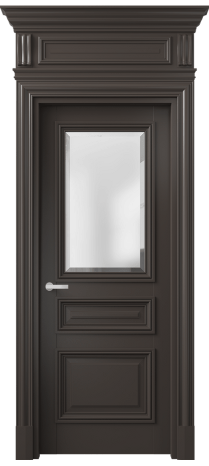 Межкомнатная дверь Антик 7304 Матовый антрацит Сатинированное стекло с фацетом Цена 8680 Br | Volhovec