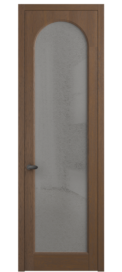 Межкомнатная дверь Палаццо 6804 Дуб каштановый матовый Фактурное серое стекло "Лёд", триплекс Цена 8200 Br | Volhovec