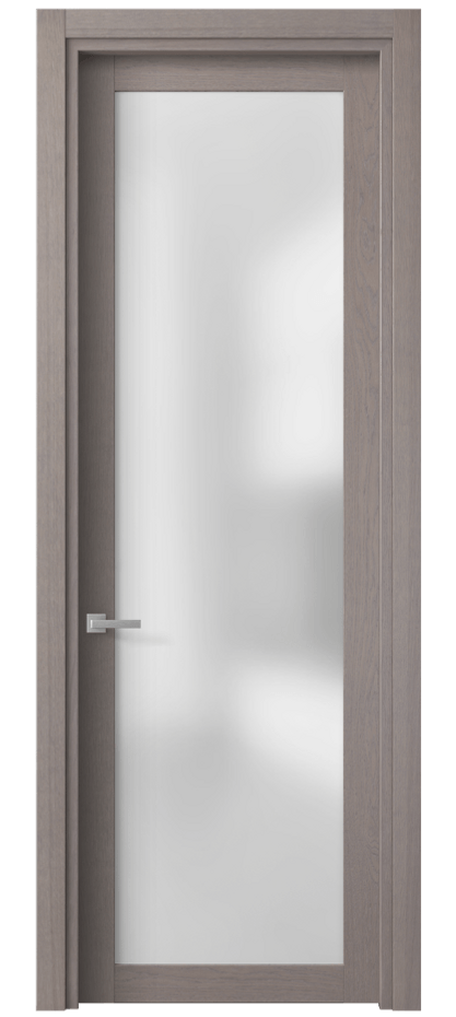Межкомнатная дверь Planum 2102 Дуб дымчатый Сатинированное стекло. Цена 3250 Br | Volhovec