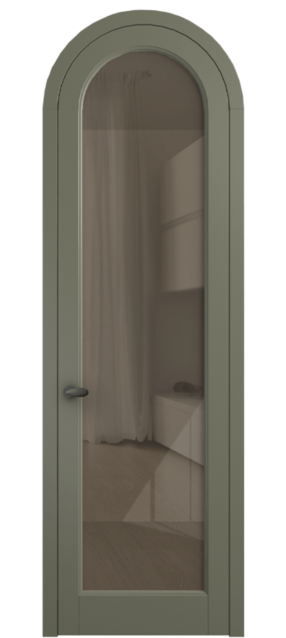 Межкомнатная дверь Palazzo 6814 Матовый оливковый тёмный Рефлективное бронзовое стекло "Stopsol", калёное Цена 7100 Br | Volhovec