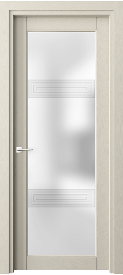 Межкомнатная дверь Эго 6112 Дуб бежево-серый Сатинированное стекло "3Д" Цена 6491 Br | Volhovec