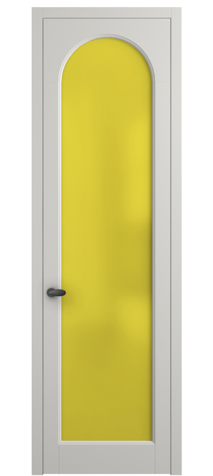 Межкомнатная дверь Palazzo 6804 Матовый серый Сатинированное жёлтое стекло, триплекс Цена 5200 Br | Volhovec