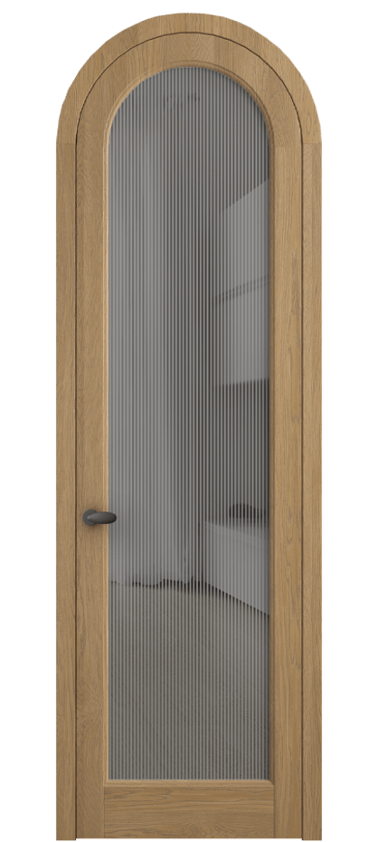 Межкомнатная дверь Palazzo 6814 Дуб пшеничный матовый Рифлёное серое стекло "Дюна", триплекс Цена 11400 Br | Volhovec