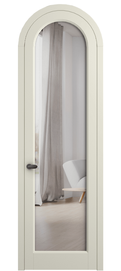 Межкомнатная дверь Palazzo 6814 Матовый молочно-белый Двустороннее зеркало, триплекс Цена 6800 Br | Volhovec