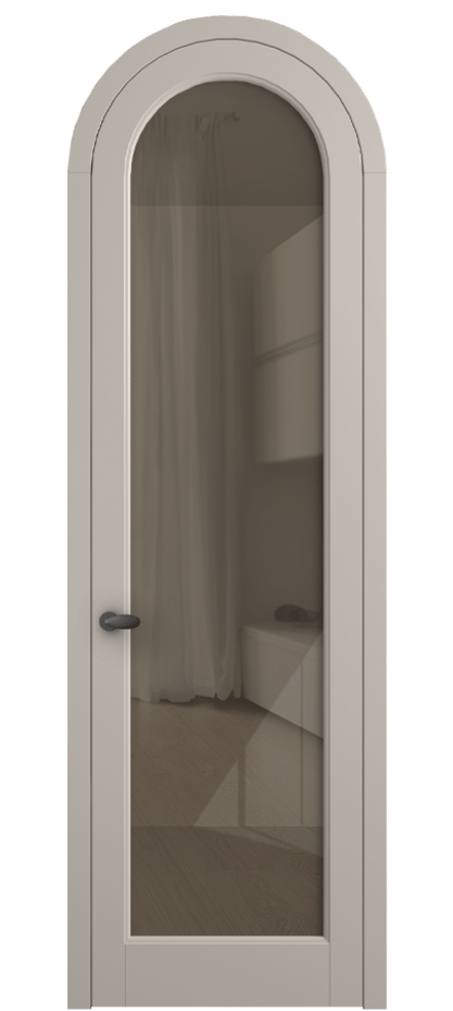 Межкомнатная дверь Palazzo 6814 Матовый светло-бежевый Рефлективное бронзовое стекло "Stopsol", калёное Цена 7100 Br | Volhovec